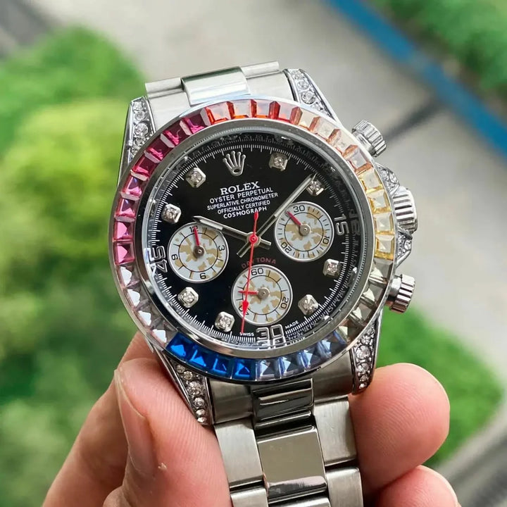 Stainless Steel Rolex Watch Model Name Number Silver Rainbow Brands Walay